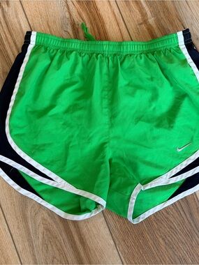 Nike Women's Bright Green Athletic Shorts with Black & White Trim